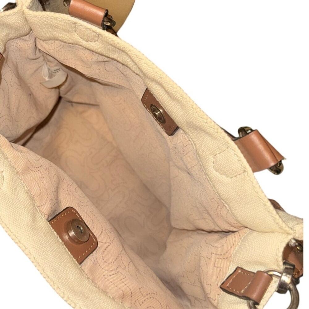 True Religion Mini Canvas Tote Bag in Cream - Picture 8 of 12